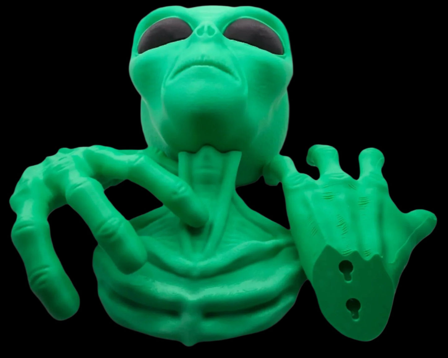 Hanging Alien Bust | 3D Printed Sci-Fi Wall Art | Extraterrestrial Decor for Home, Office, or Bedroom