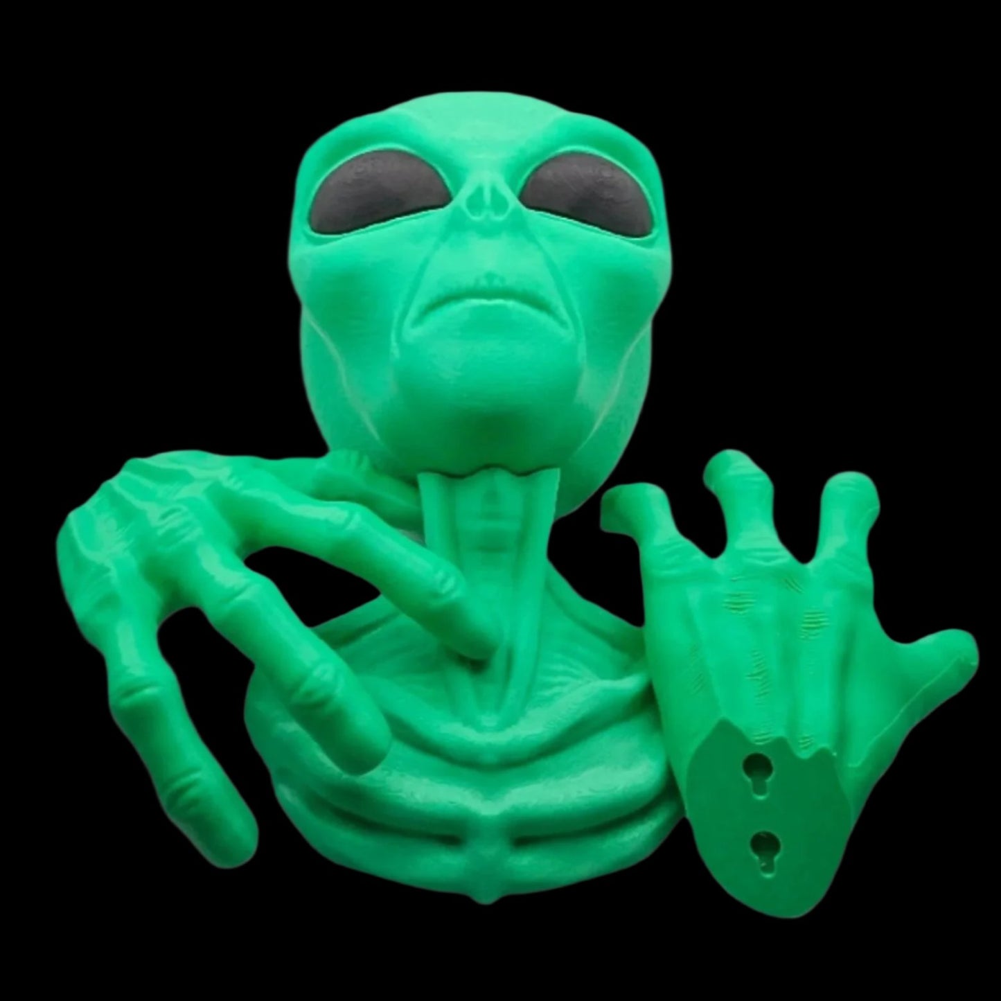 Hanging Alien Bust | 3D Printed Sci-Fi Wall Art | Extraterrestrial Decor for Home, Office, or Bedroom