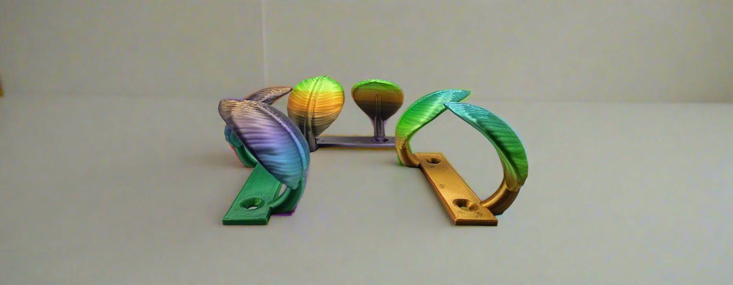 KekeKreations Leaf Curtain Holder - Forest Rainbow Colors - Durable Plastic Design for Elegant Window Accents - Stable & Easy Installation - 30g Weight - 4" Length