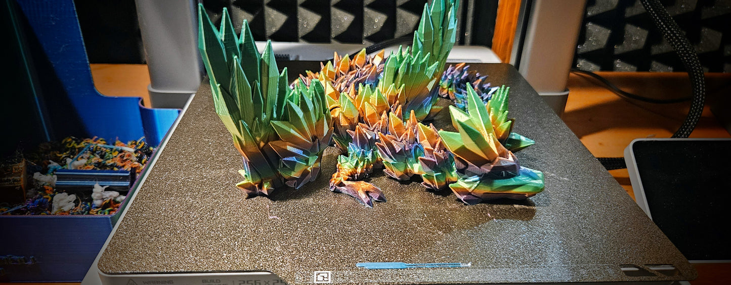 Mystical Crystalwing Dragon, Bookshelf Decor, Articulating, Room Decor, Dragon Toy, DND Decor, Lair Decor, Fidget, Relaxation, 3D Printed