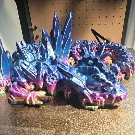 Steampunk Wing Dragon, Bookshelf Decor, Articulating, Room Decor, Dragon Toy, DND Decor, Lair Decor, Fidget, Relaxation, 3D Printed