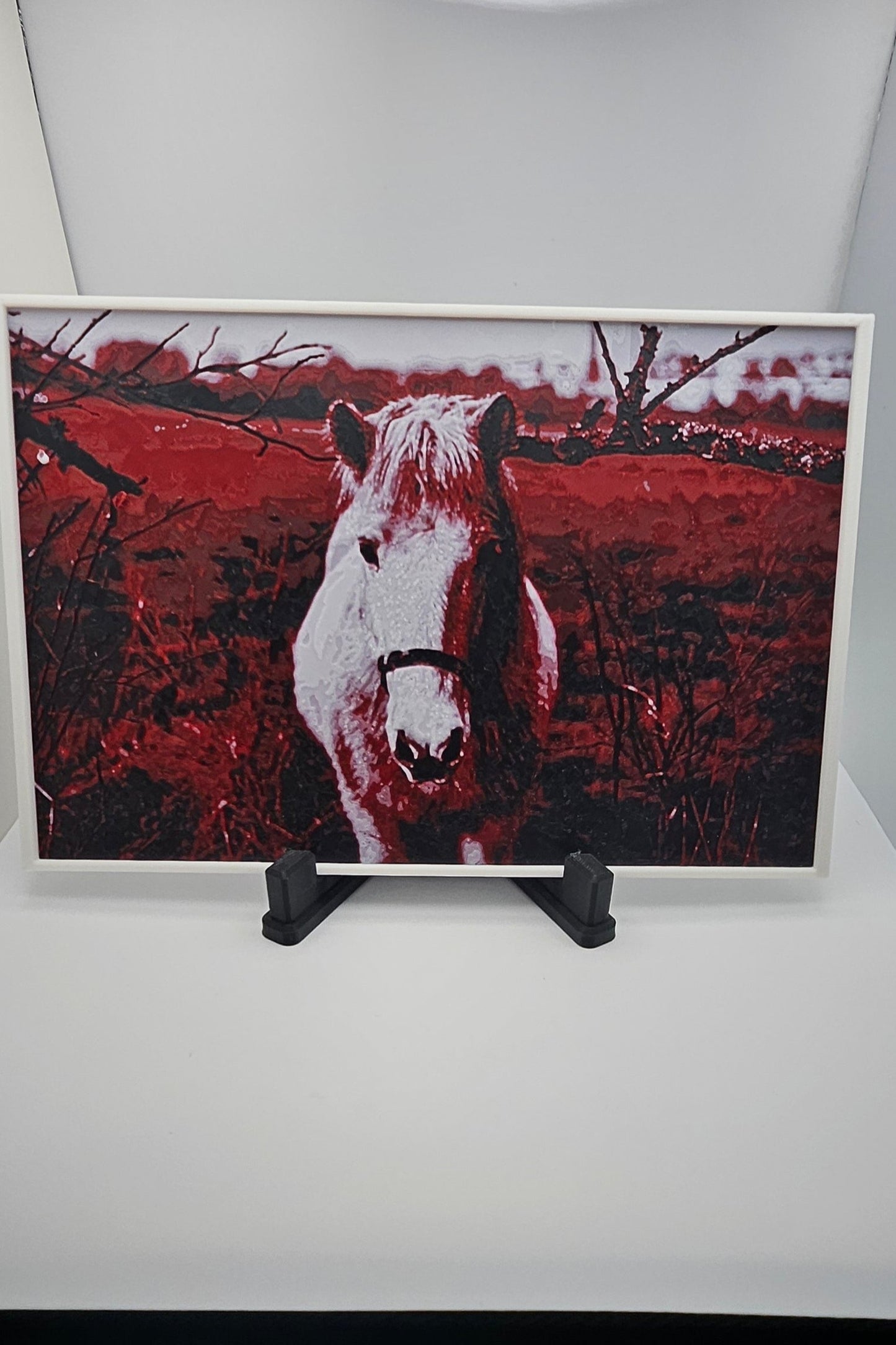 DARK RED HORSE WALL ART 5X8 INCHES