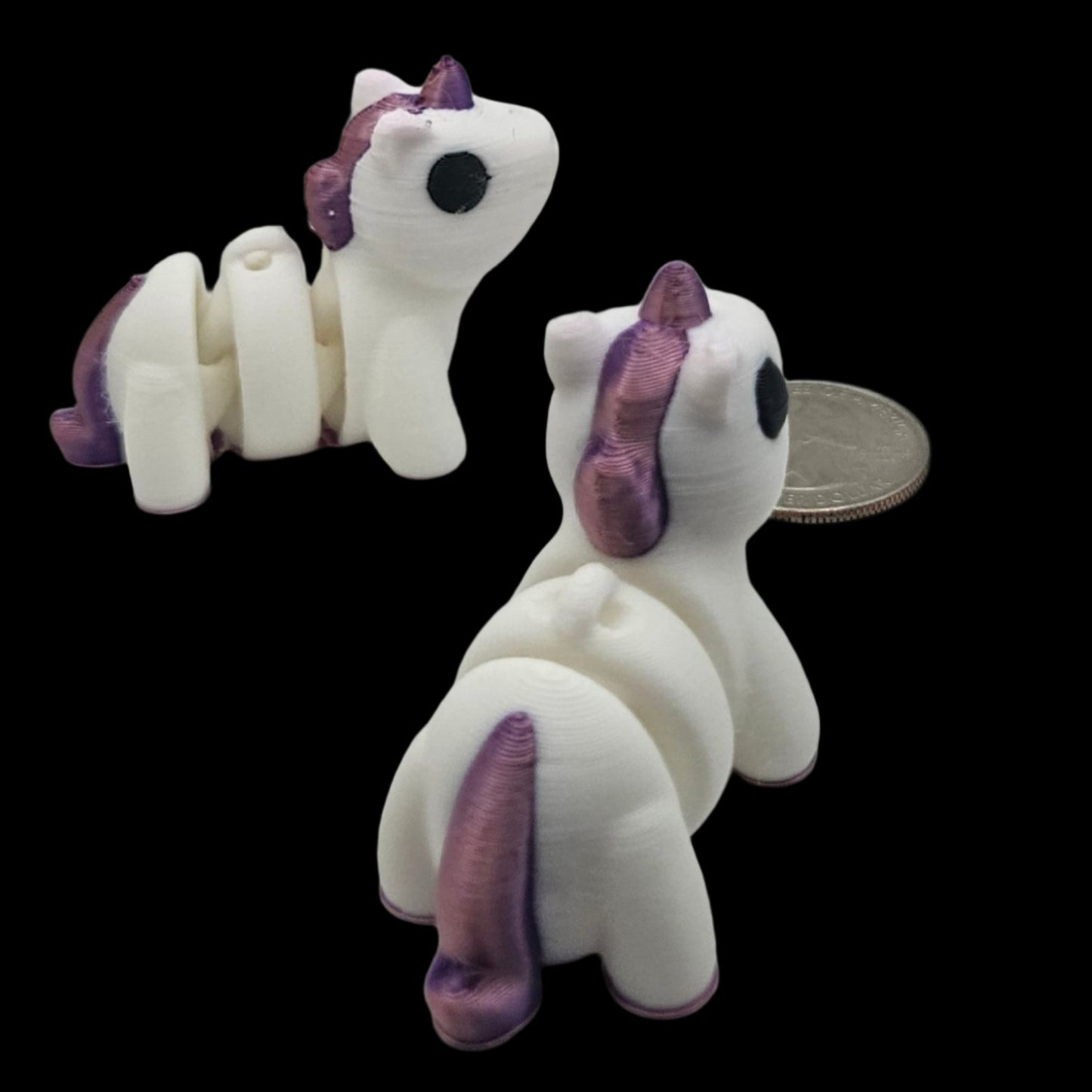 Mini Articulating Unicorn with Fidget Toy, Desk Toy, Collectible Figurine Keychain Charm 2 for $5!