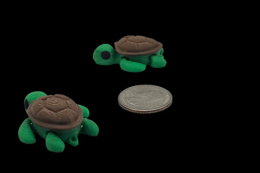 Baby Articulating Turtle with Fidget Toy, Desk Toy, Collectible Figurine Keychain Charm 2 for $5!