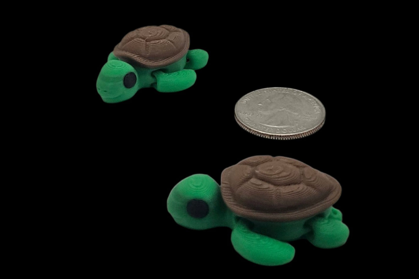 Baby Articulating Turtle with Fidget Toy, Desk Toy, Collectible Figurine Keychain Charm 2 for $5!