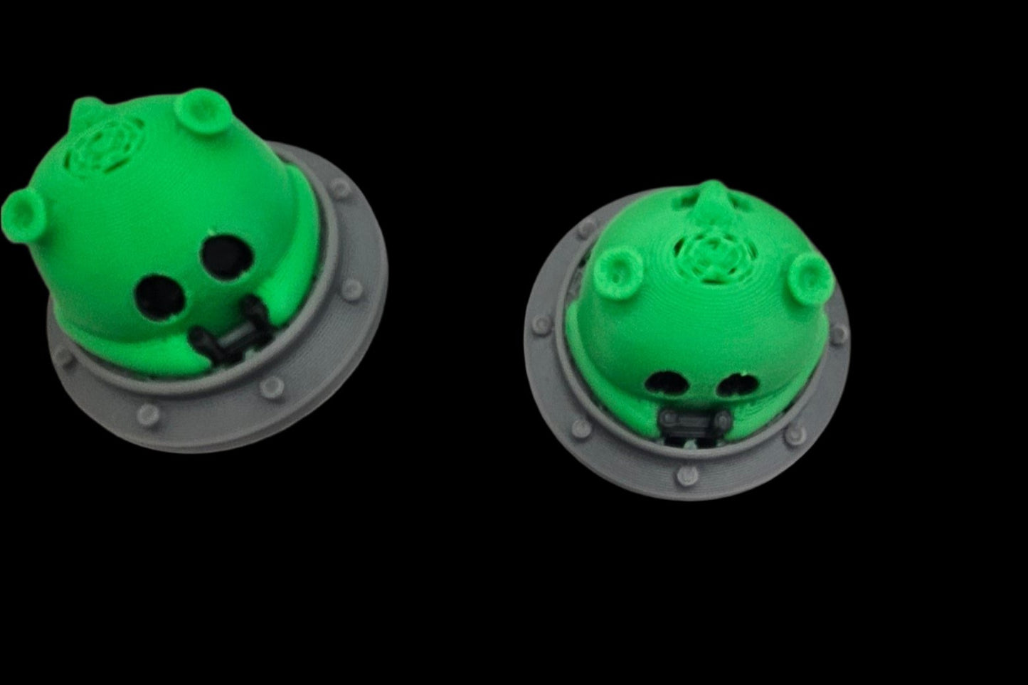 Mini Alien in a UFO with Articulating Feet Fidget Toy, Desk Toy, Collectible Figurine Keychain Charm 2 for $5