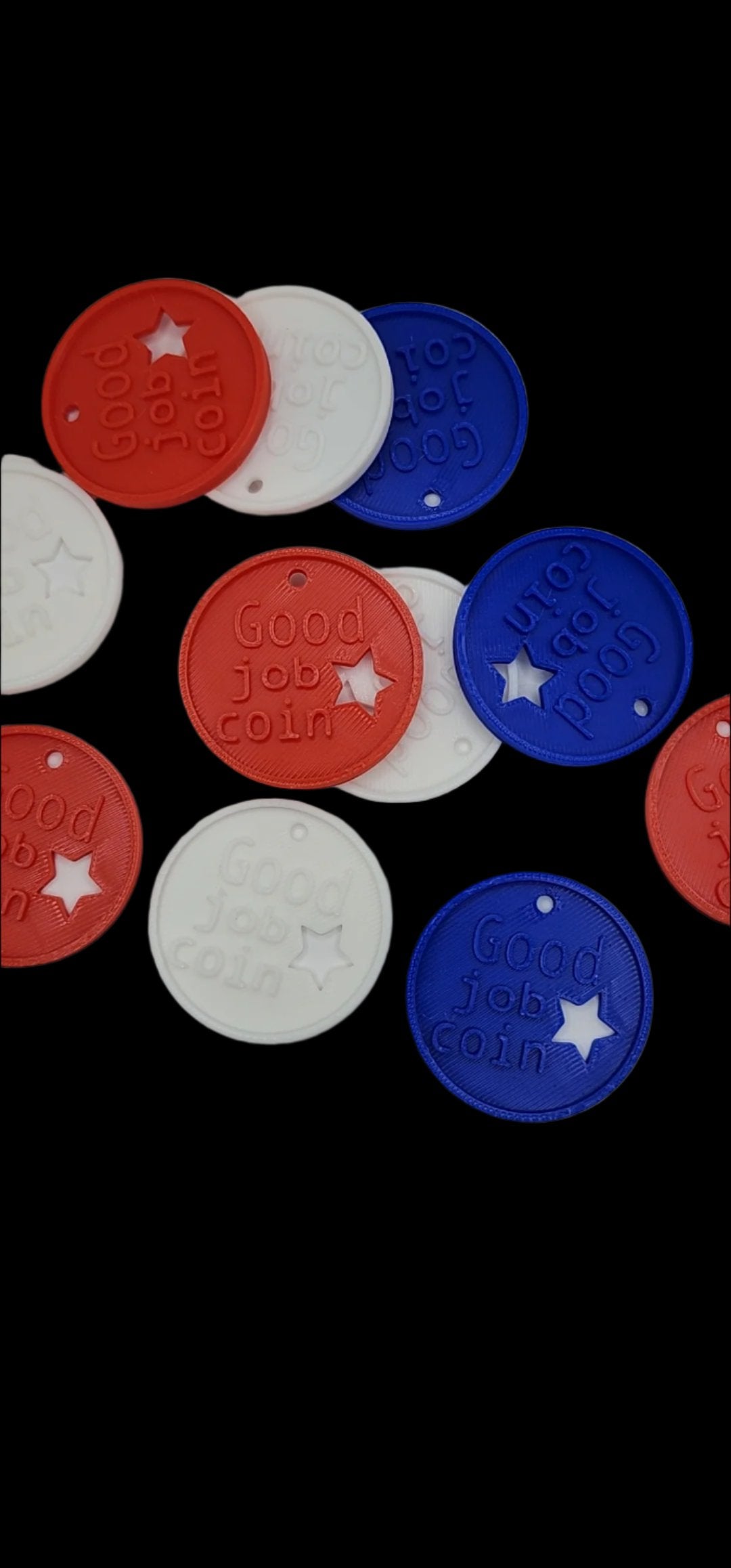 3D Printed Good Job Coin Keychains - Good Job Coins for Teachers and Parents